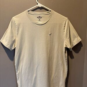 Hollister Men's Crew Neck Tee in Pale Light Green